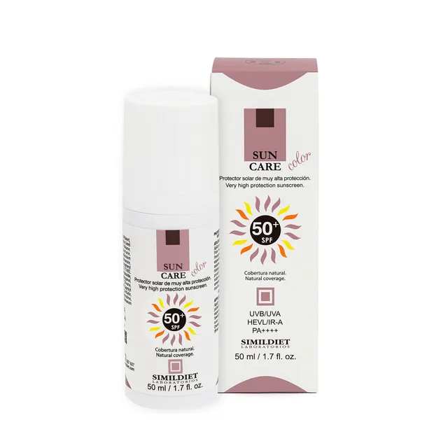 Simildiet Sun Care Color : Crème solaire teintée SPF 50+ pour le visage | Flacon Airless 50ml