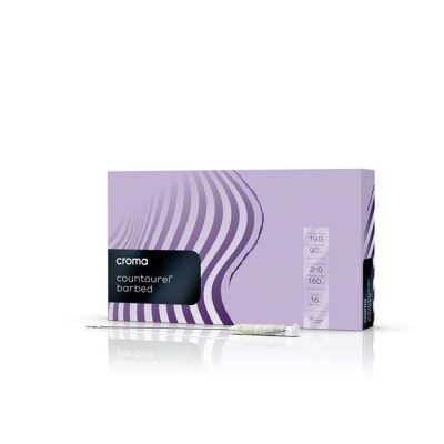 Κλωστή CROMA Countourel Barbed 19G W / 90mm : κάτω μέρος του προσώπου, λαιμός, μάγουλα | 16 τεμάχια