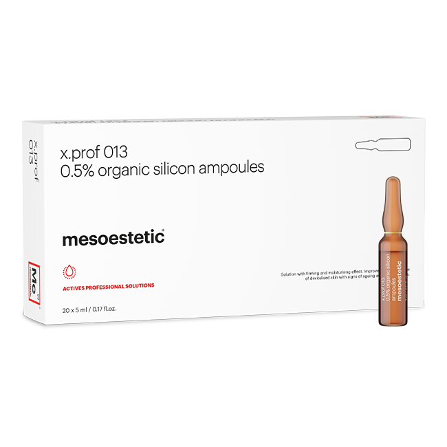 MESOESTETIC x.prof 013 silicio organico 0,5%: soluzione rassodante e anti-età per rivitalizzare la pelle | 20 x 5ml fiale